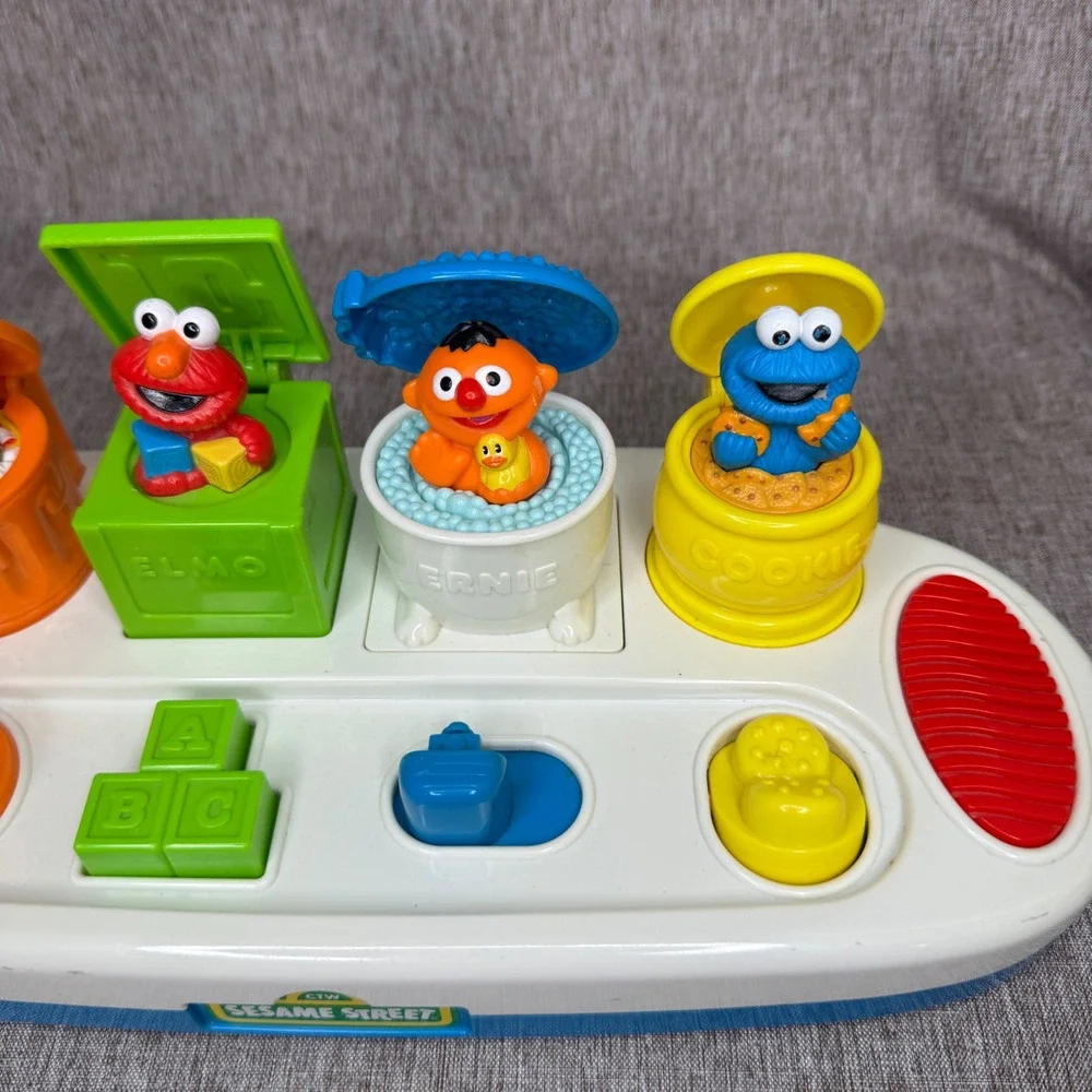 Vintage 1999 Sesame Street Tyco Pop Up Pals Musical Toy Tested, Working